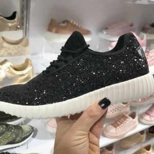 Black Sparkly Glitter Sneaker